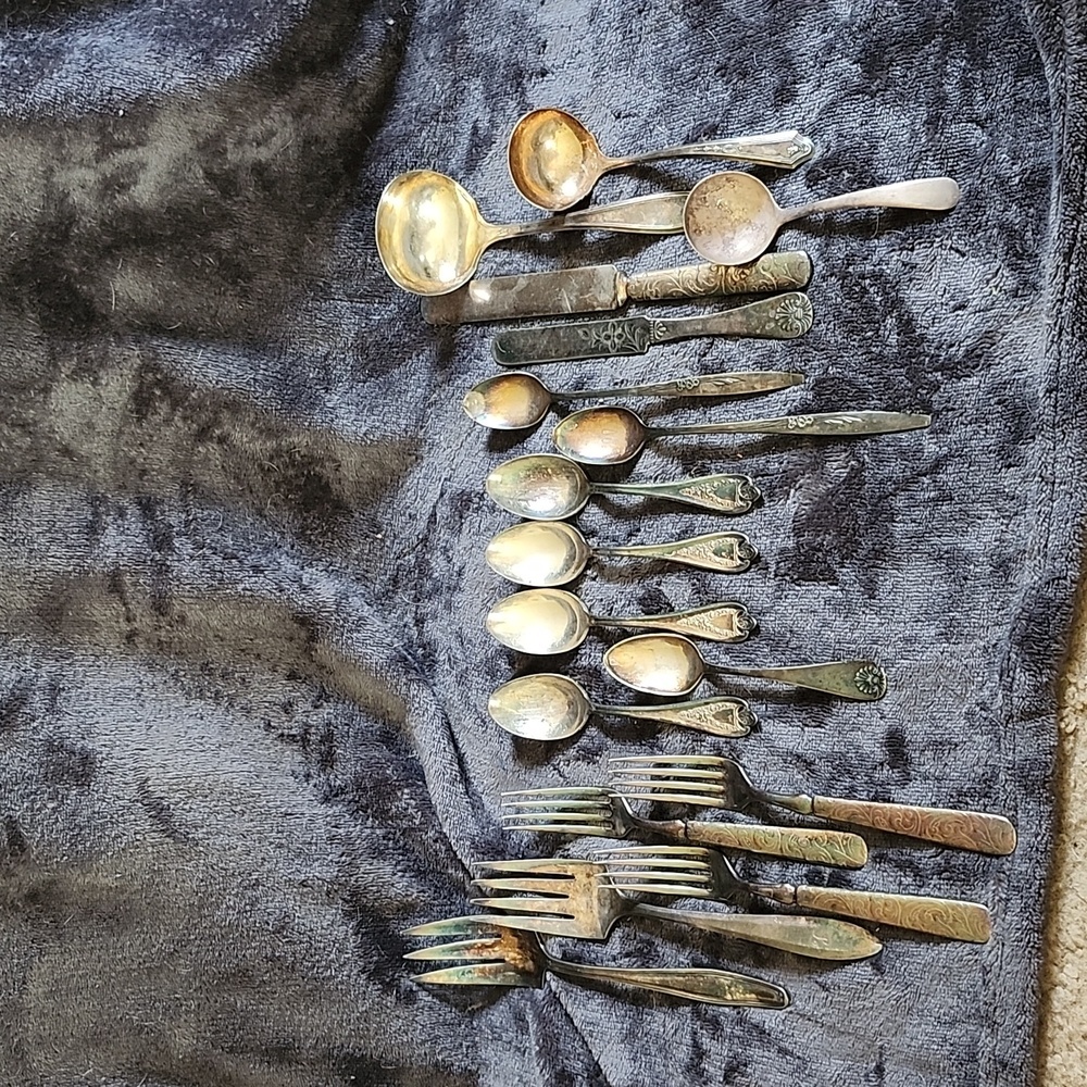 Silver plated bundle of Servewear Flatware Vintage Onieda Sheffield Rogers